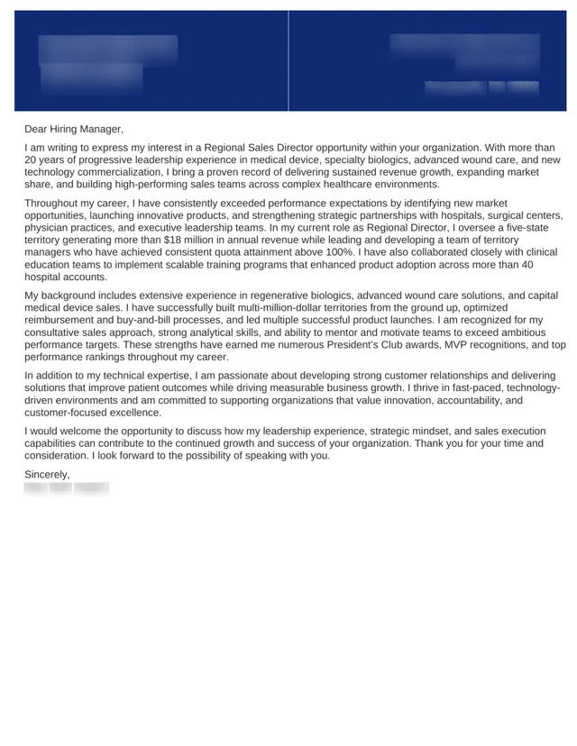Sample cover letter written by HoverAdsPro